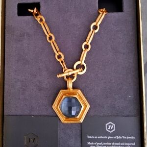 L@@K NWOT JULIE VOS PALLADIO NECKLACE 24 KARAT GOLD PLATED